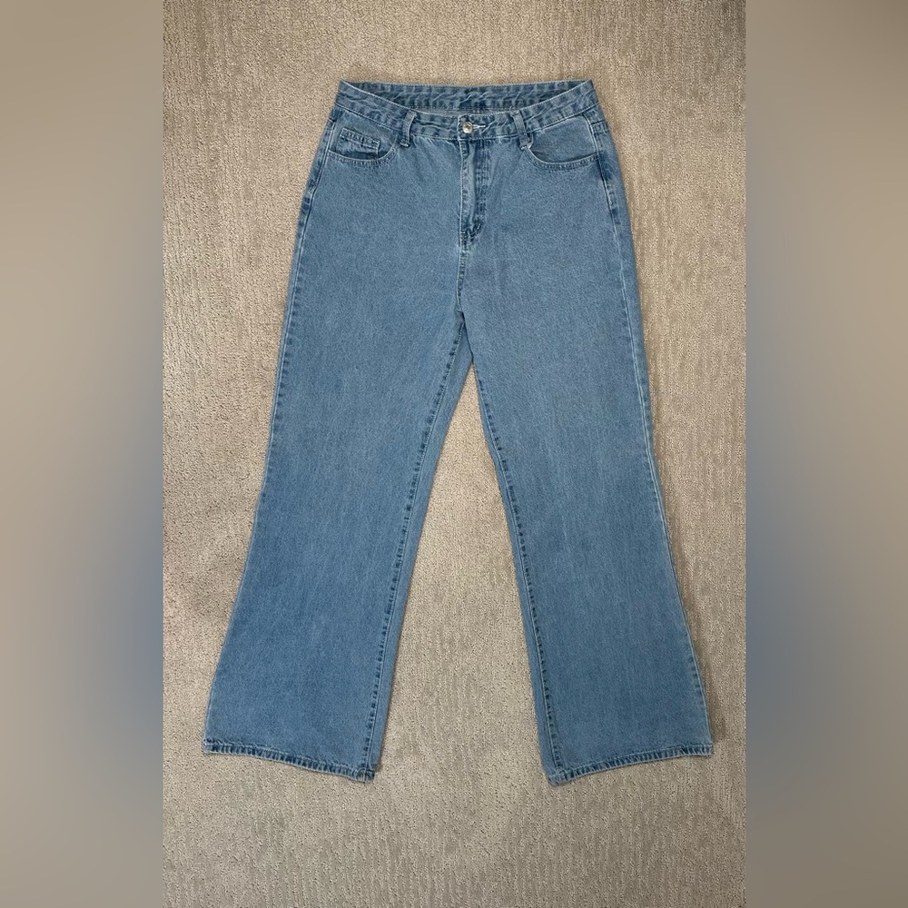 SHEIN High Rise Wide Leg Denim Jeans